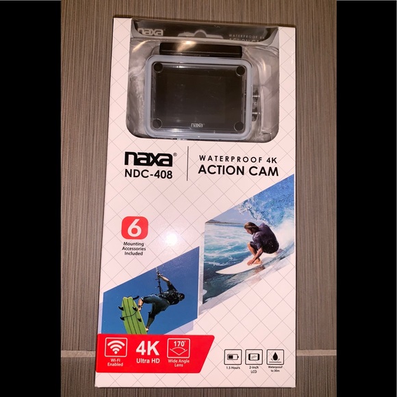 Naxa waterproof 4K action camera NDC-408 - Picture 1 of 7